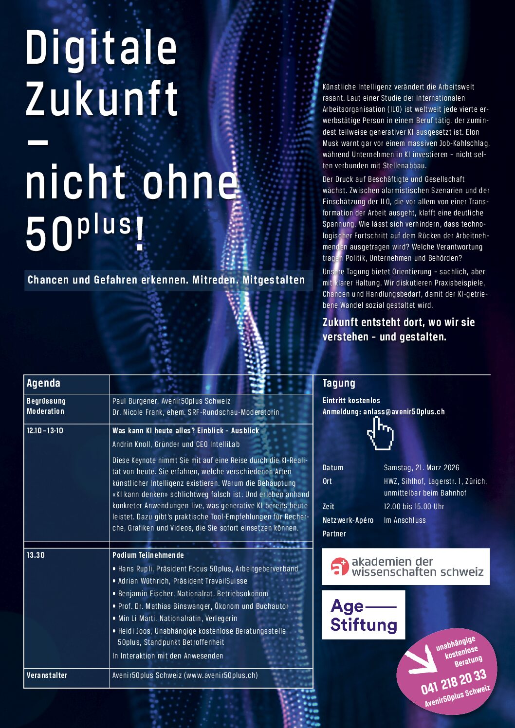 Jetzt anmelden. Plätze beschränkt.