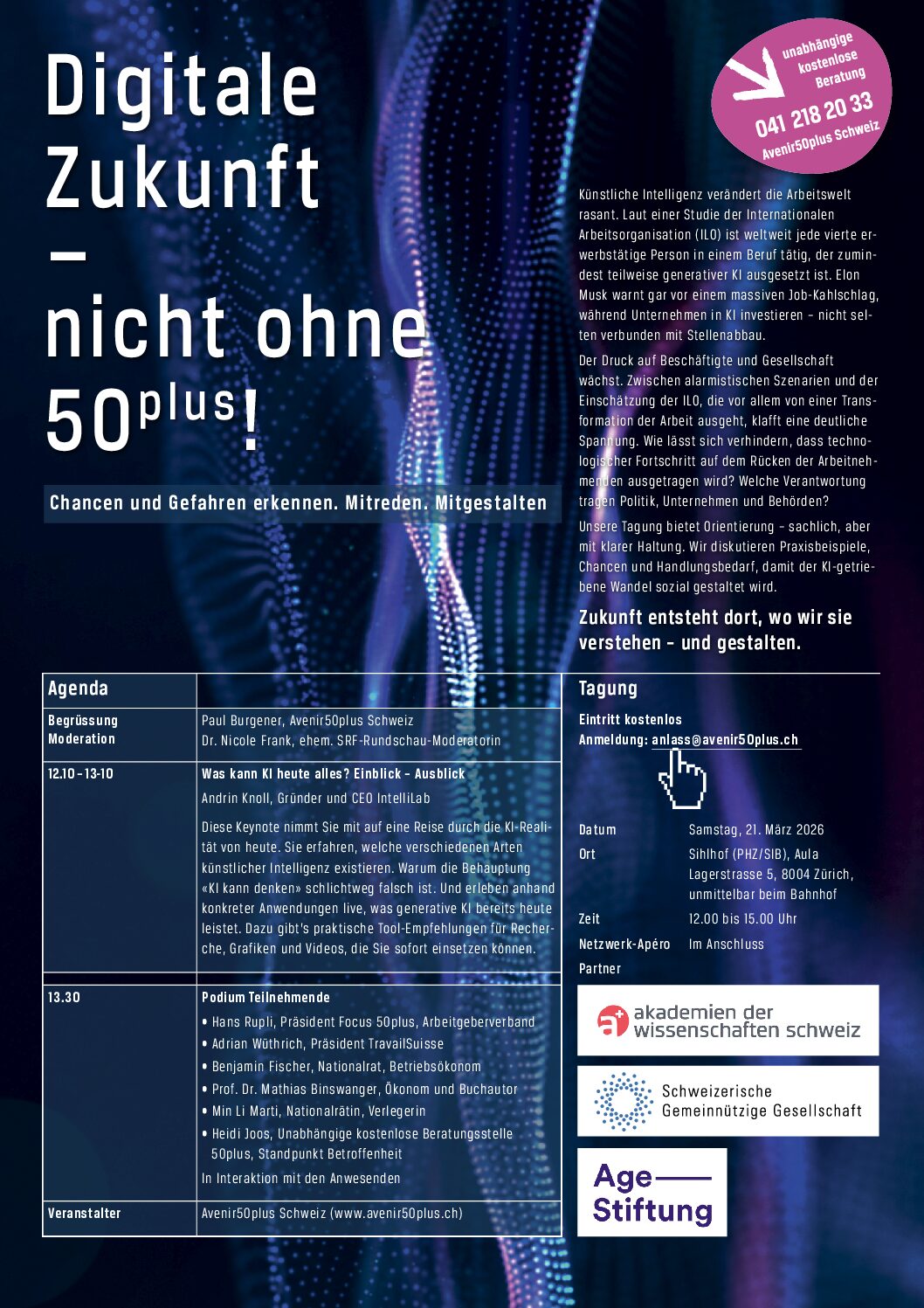 Jetzt anmelden, Plätze beschränkt